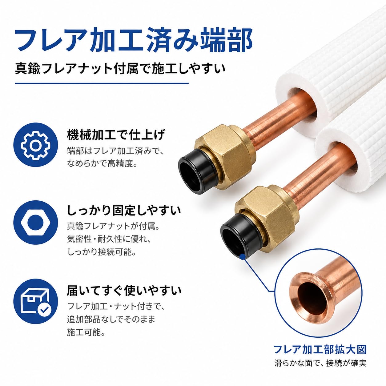 Amazon.co.jp: エアコン配管用 ペアコイル 2分3分 3m・4m・5m被覆銅管